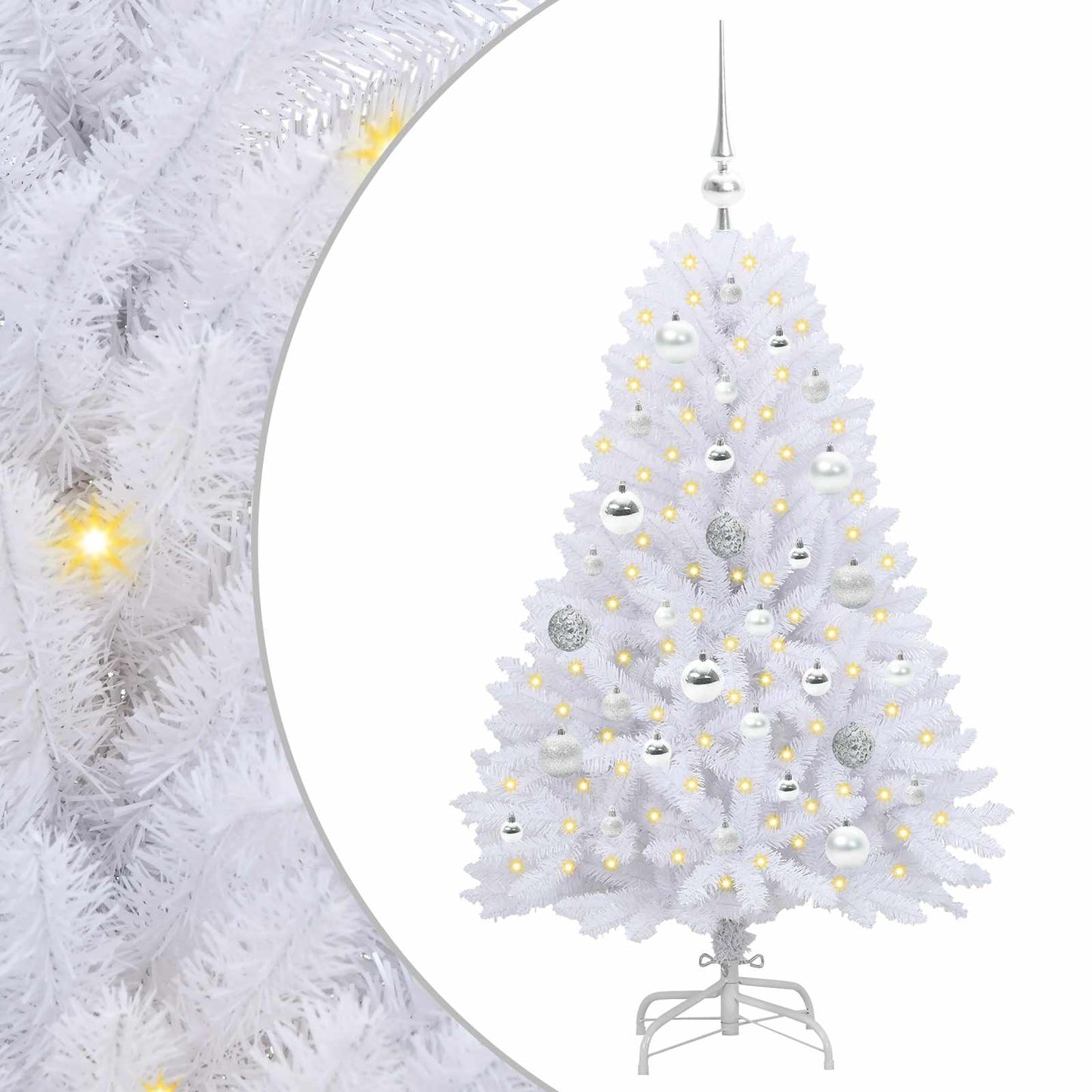 Künstlicher klappbarer Weihnachtsbaum Weiß 120 cm PVC und Stahl