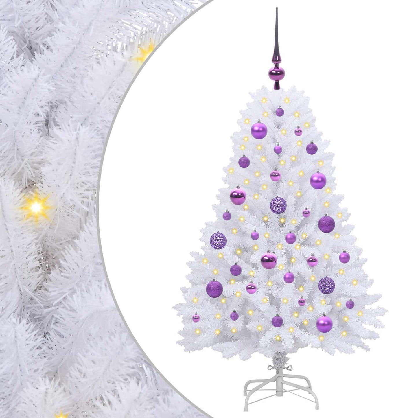 Künstlicher klappbarer Weihnachtsbaum Weiß 120 cm PVC und Stahl