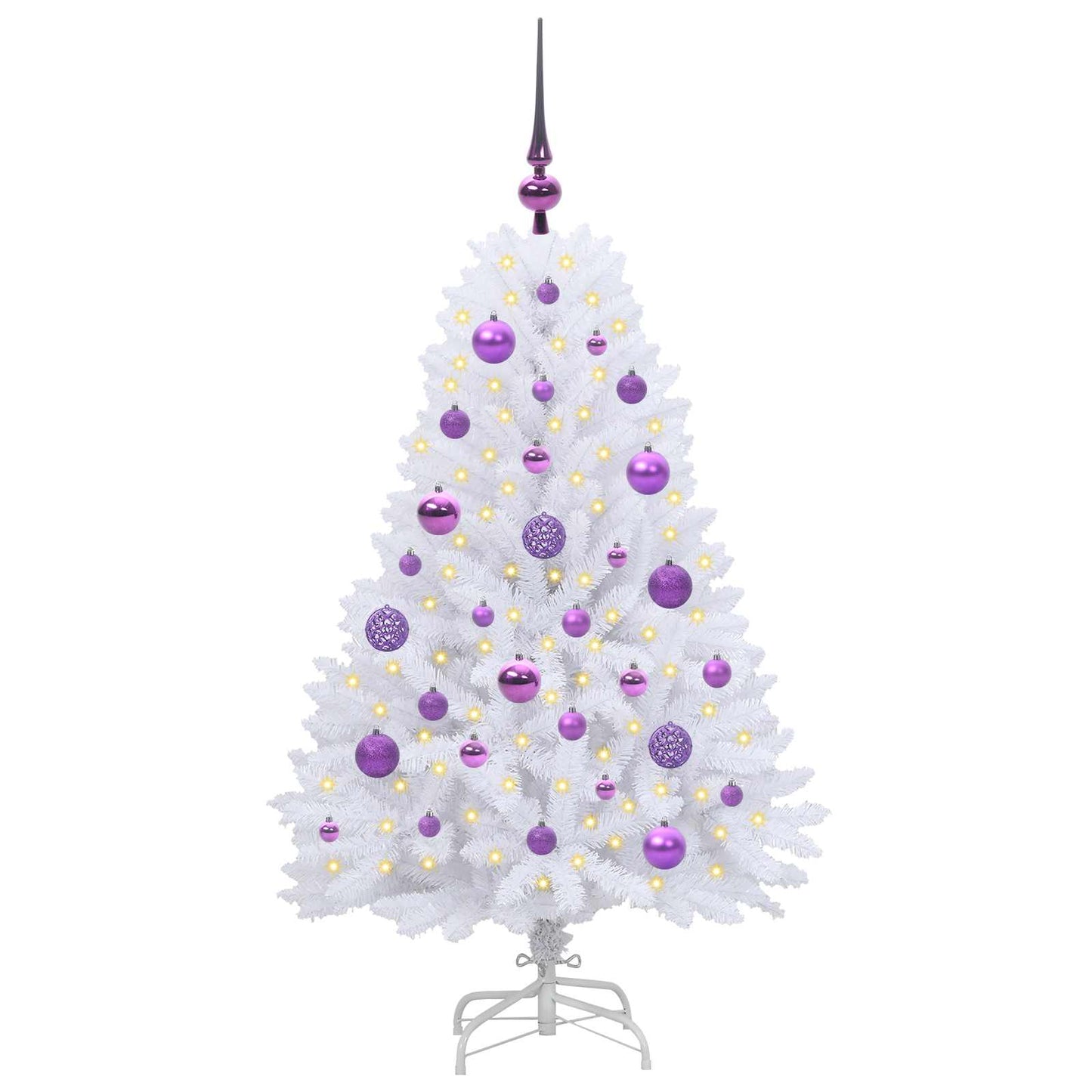 Künstlicher klappbarer Weihnachtsbaum Weiß 120 cm PVC und Stahl