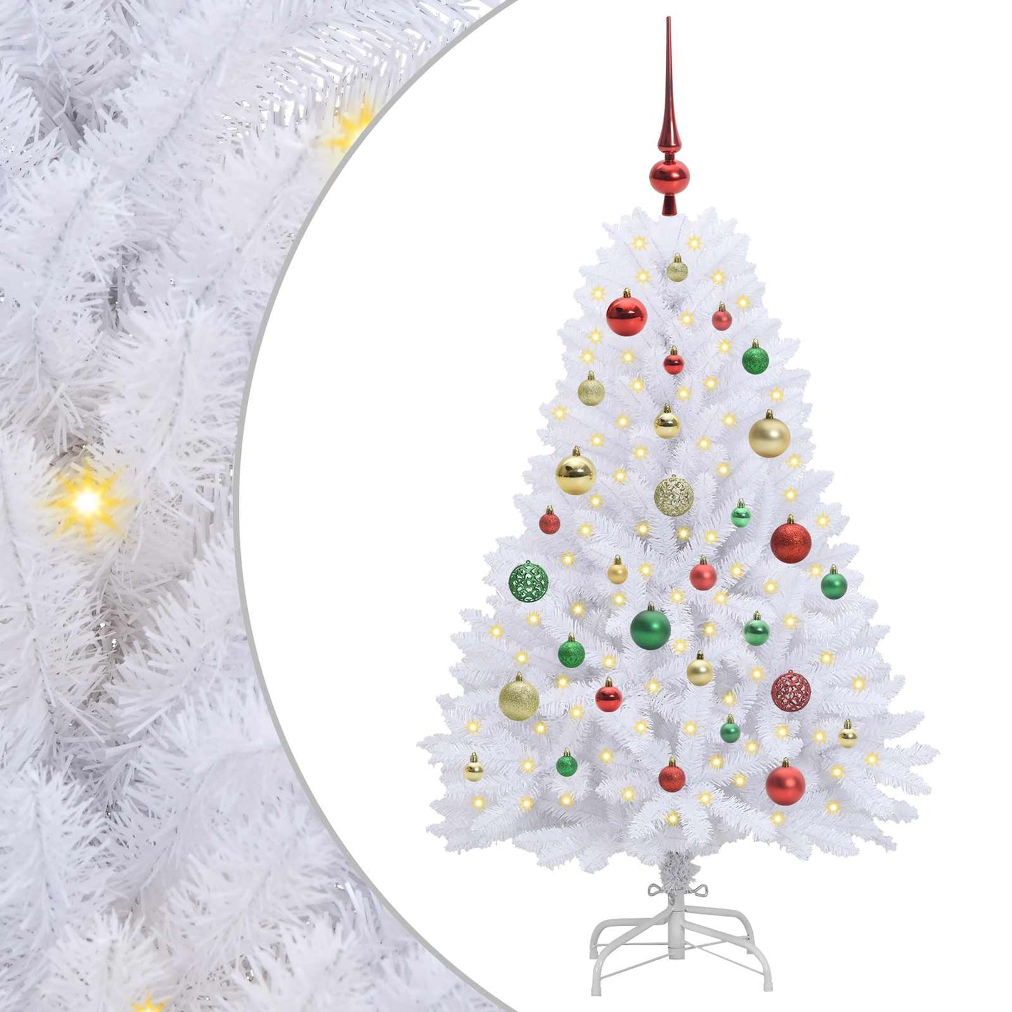 Künstlicher klappbarer Weihnachtsbaum Weiß 120 cm PVC und Stahl