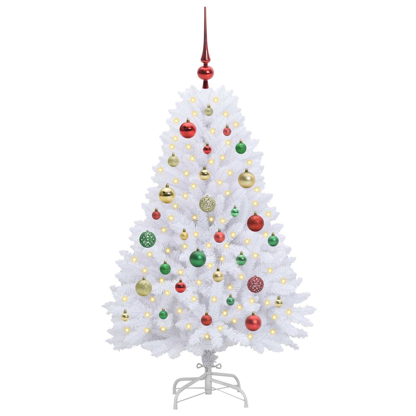 Künstlicher klappbarer Weihnachtsbaum Weiß 120 cm PVC und Stahl