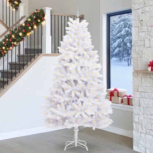 Künstlicher klappbarer Weihnachtsbaum Weiß 270 cm PVC und Stahl