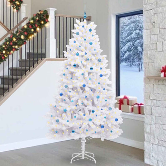 Künstlicher klappbarer Weihnachtsbaum Weiß 270 cm PVC und Stahl