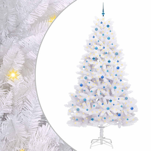 Künstlicher klappbarer Weihnachtsbaum Weiß 270 cm PVC und Stahl