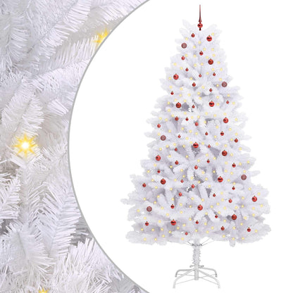 Künstlicher klappbarer Weihnachtsbaum Weiß 300 cm PVC und Stahl