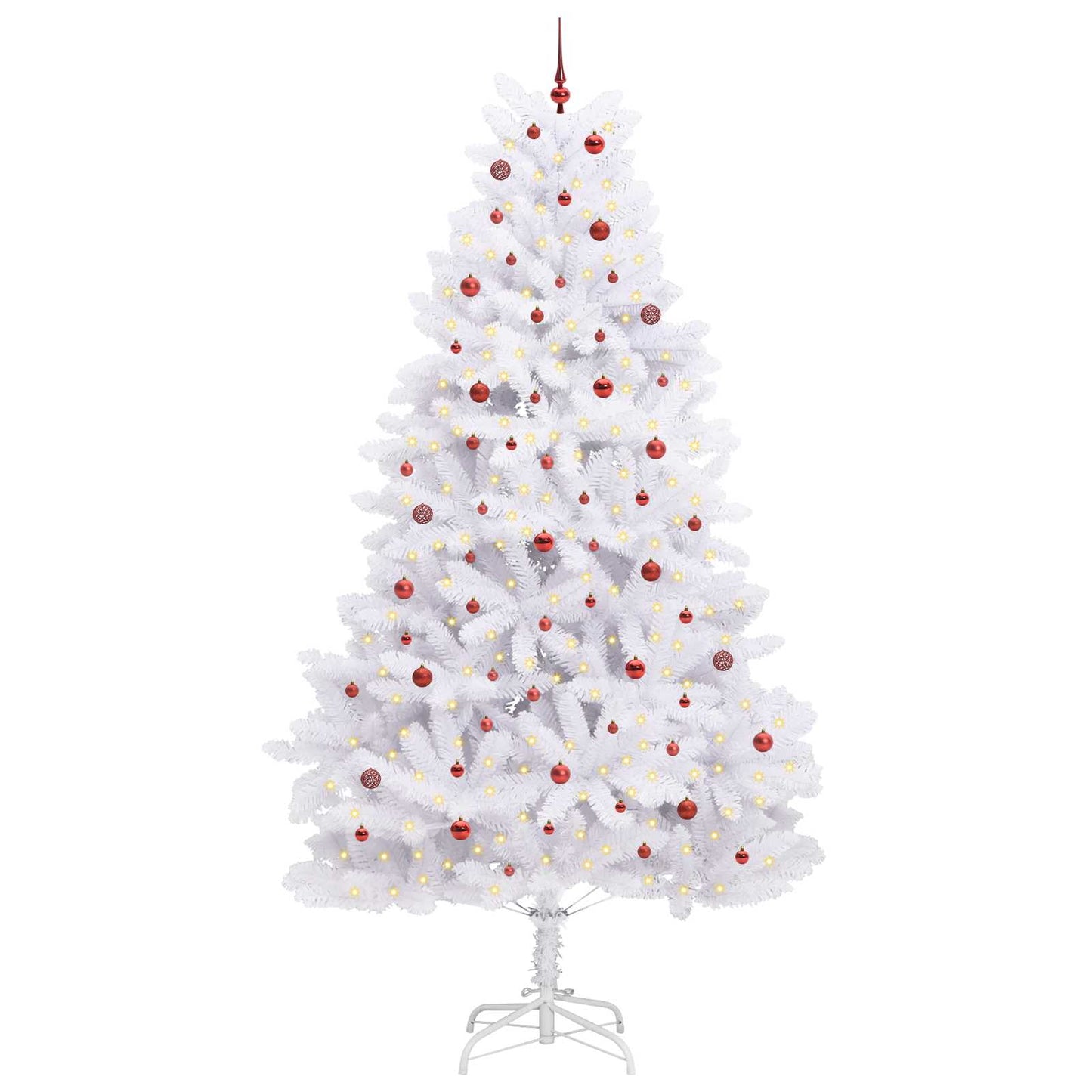 Künstlicher klappbarer Weihnachtsbaum Weiß 300 cm PVC und Stahl
