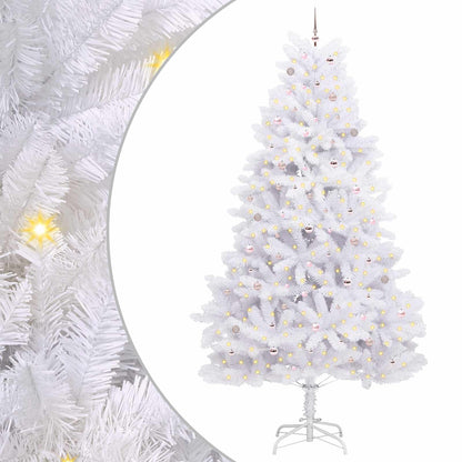 Künstlicher klappbarer Weihnachtsbaum Weiß 300 cm PVC und Stahl