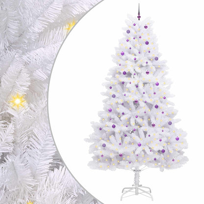 Künstlicher klappbarer Weihnachtsbaum Weiß 300 cm PVC und Stahl