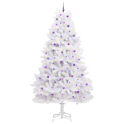 Künstlicher klappbarer Weihnachtsbaum Weiß 300 cm PVC und Stahl