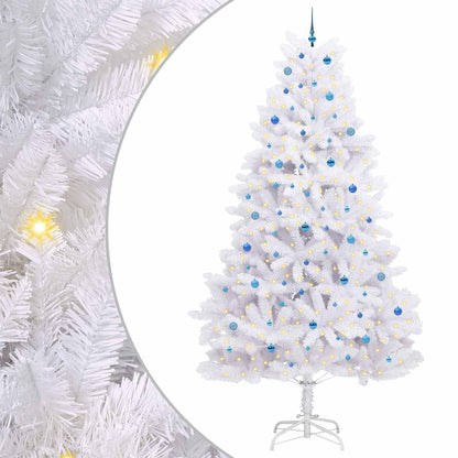 Künstlicher klappbarer Weihnachtsbaum Weiß 300 cm PVC und Stahl