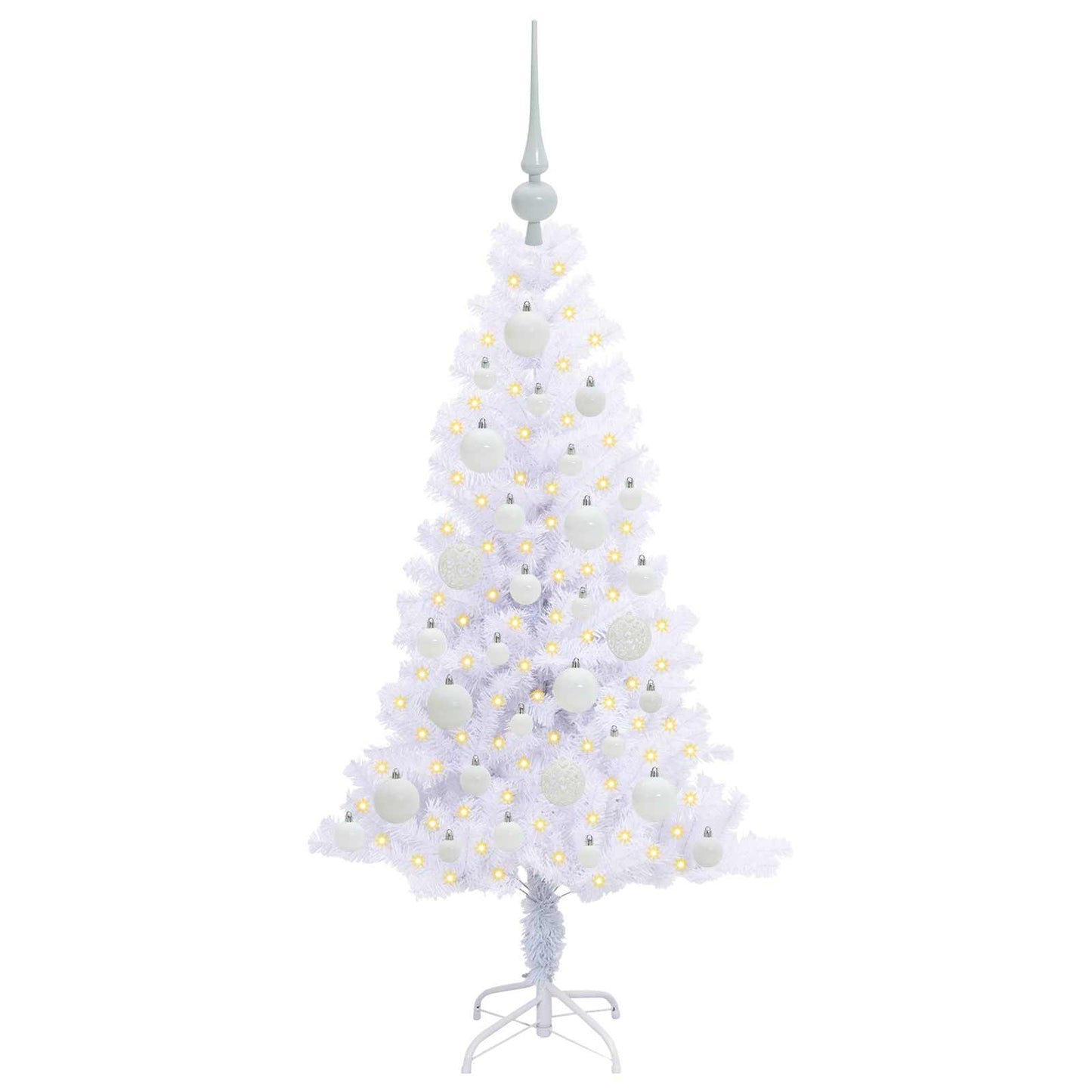 Künstlicher Weihnachtsbaum Weiß 120 cm PVC und Stahl