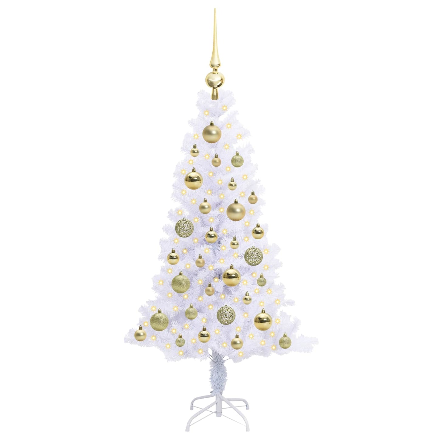 Künstlicher Weihnachtsbaum Weiß 120 cm PVC und Stahl