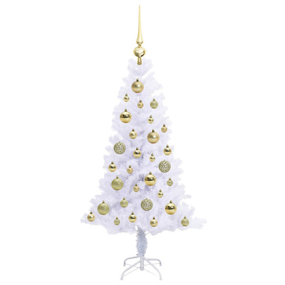 Künstlicher Weihnachtsbaum Weiß 120 cm PVC und Stahl