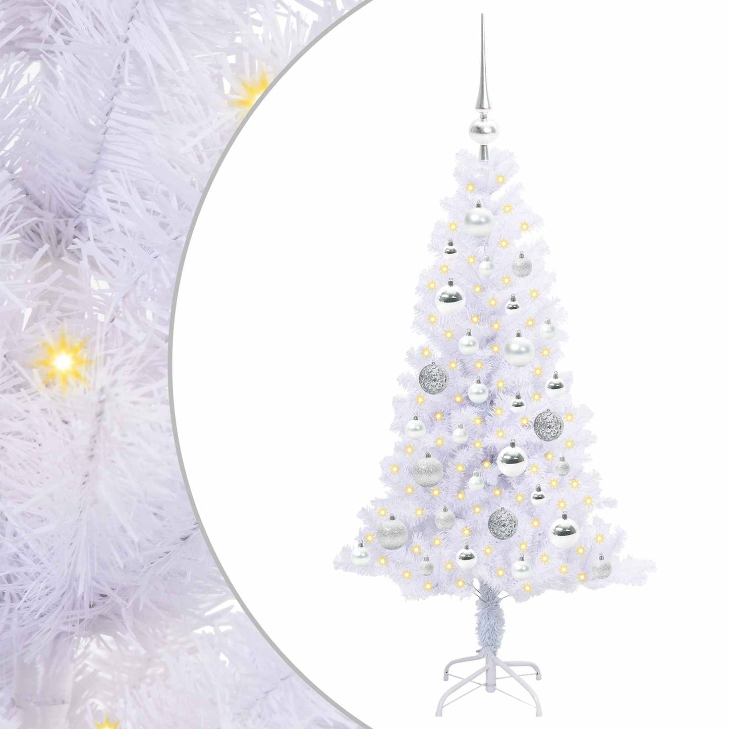 Künstlicher Weihnachtsbaum Weiß 120 cm PVC und Stahl