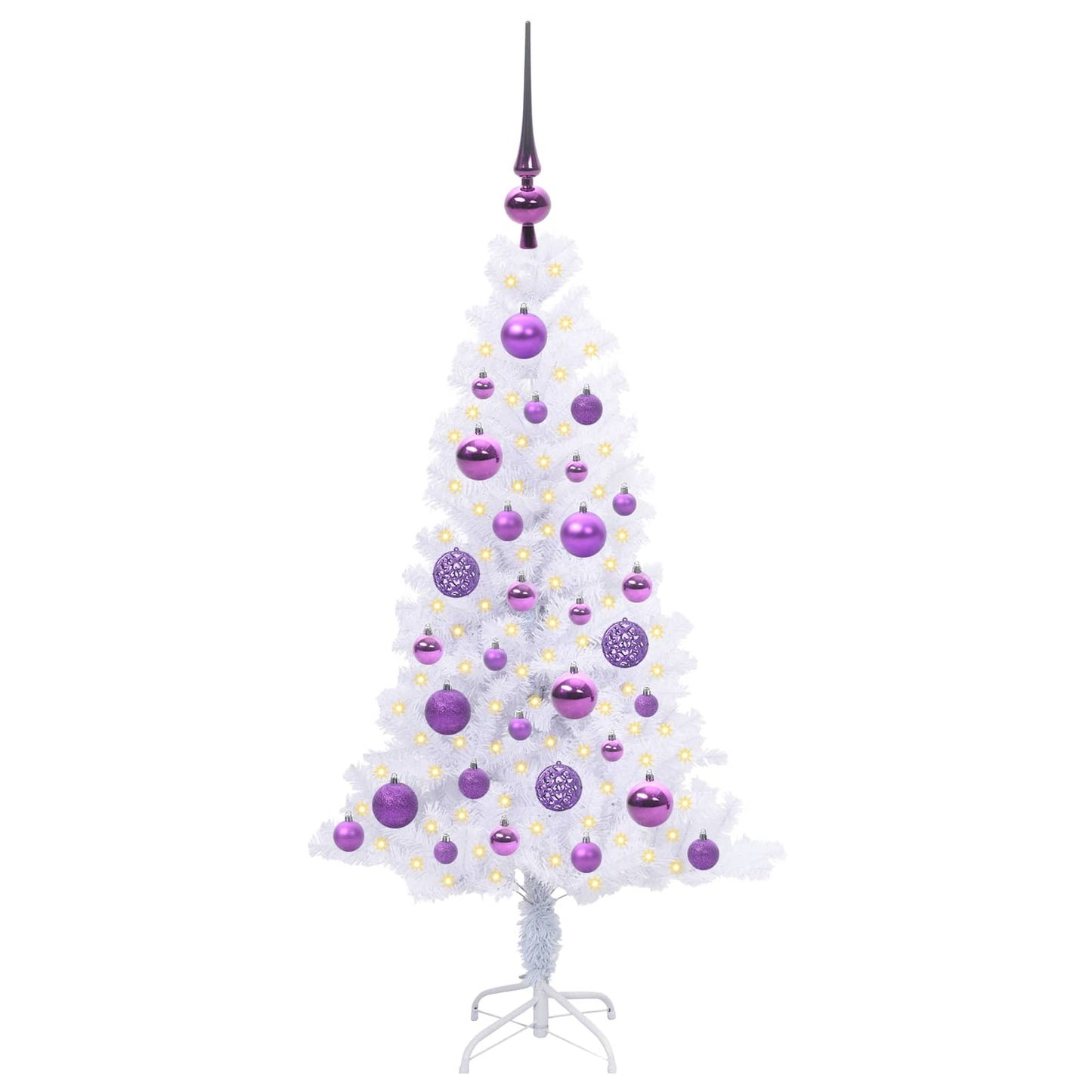 Künstlicher Weihnachtsbaum Weiß 120 cm PVC und Stahl