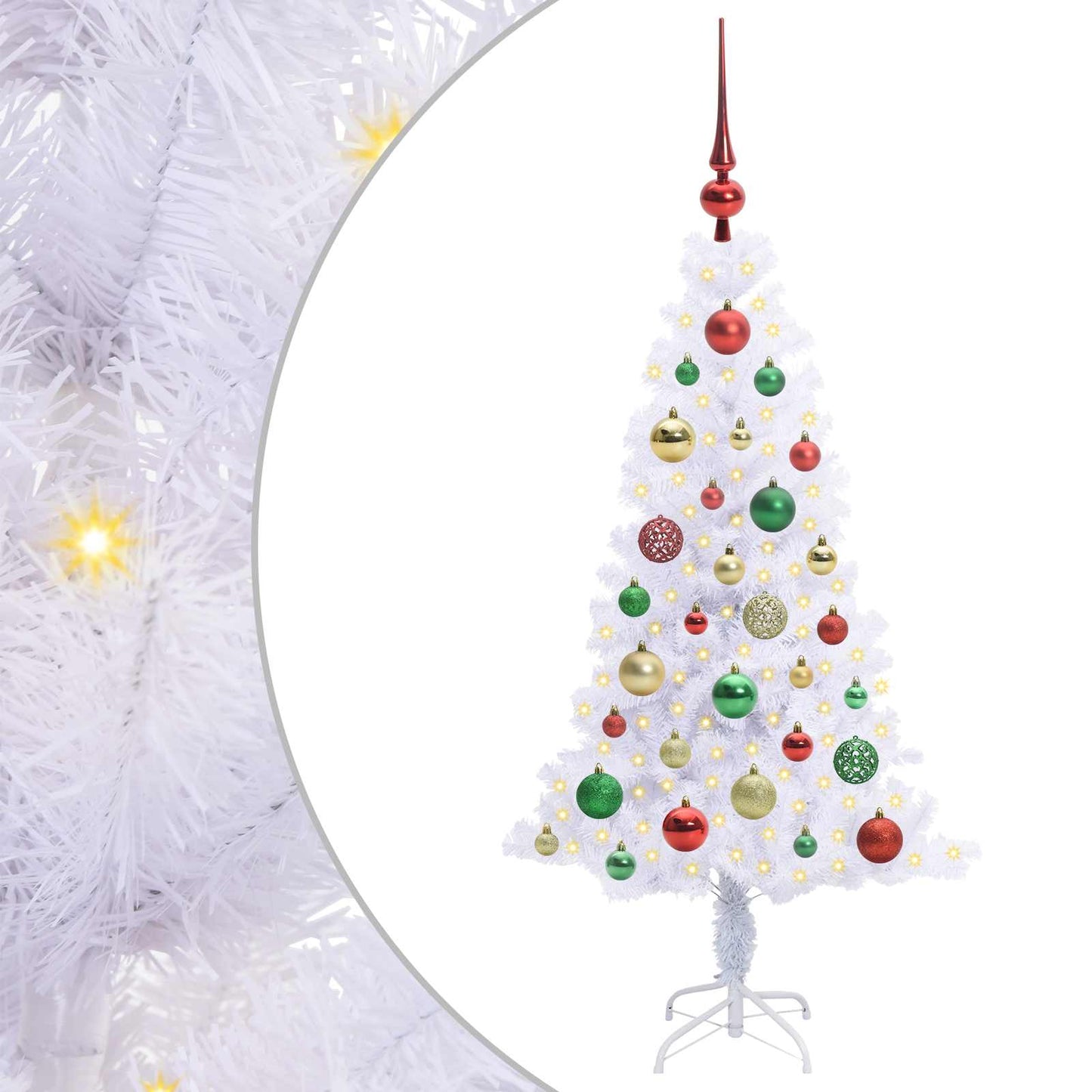 Künstlicher Weihnachtsbaum Weiß 120 cm PVC und Stahl