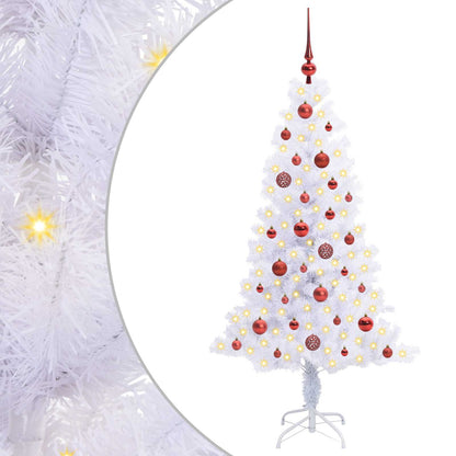 Künstlicher Weihnachtsbaum Weiß 150 cm PVC und Stahl