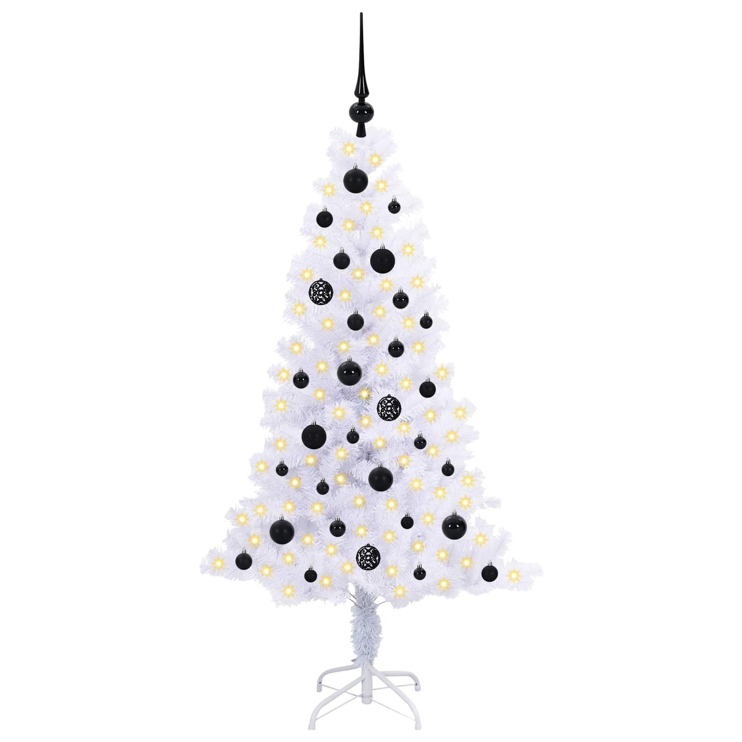 Künstlicher Weihnachtsbaum Weiß 150 cm PVC und Stahl