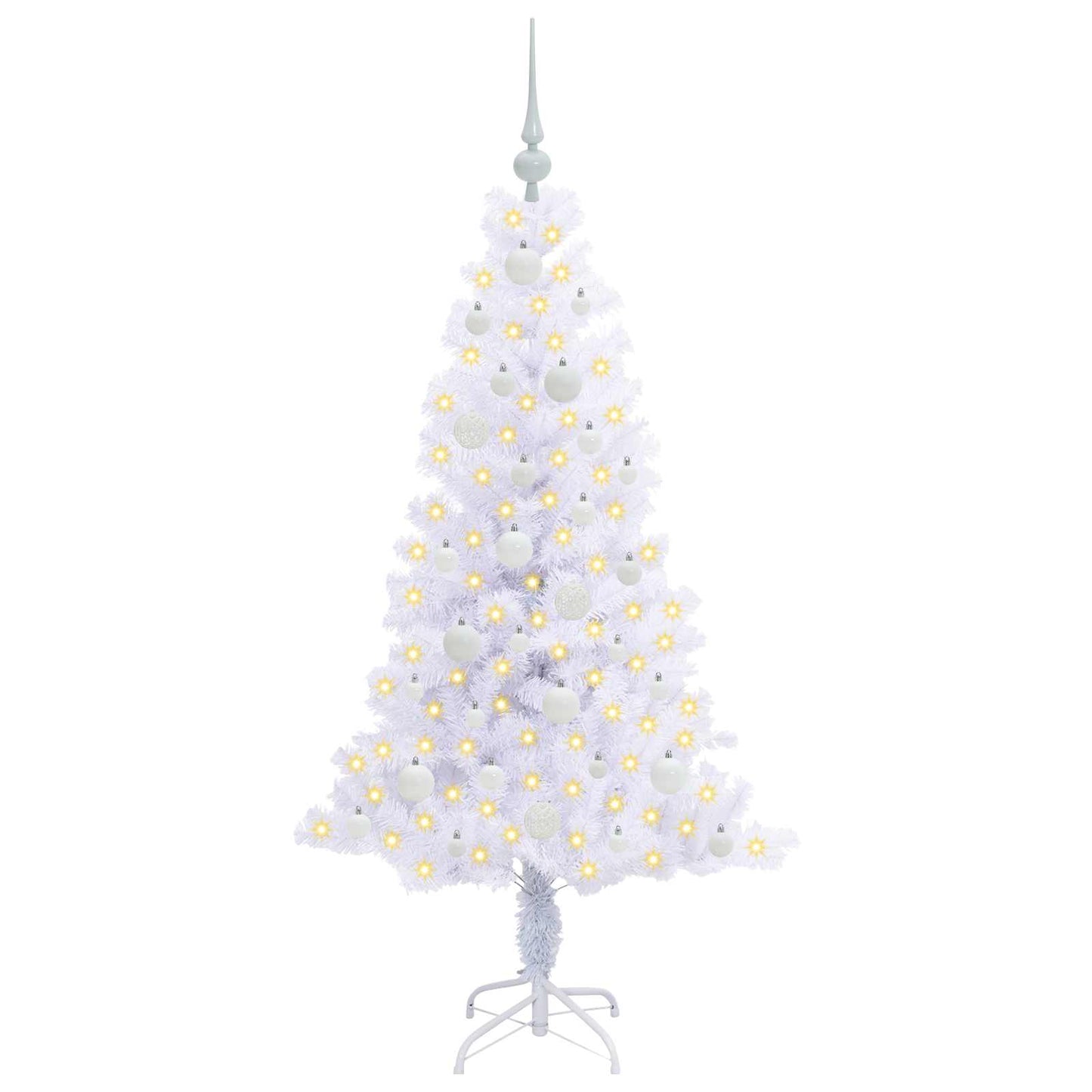Künstlicher Weihnachtsbaum Weiß 150 cm PVC und Stahl