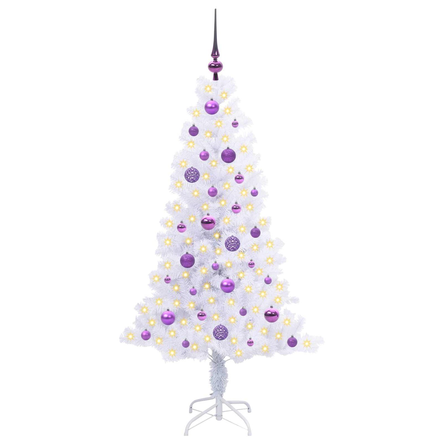 Künstlicher Weihnachtsbaum Weiß 150 cm PVC und Stahl
