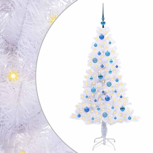 Künstlicher Weihnachtsbaum Weiß 150 cm PVC und Stahl