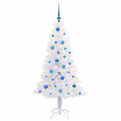Künstlicher Weihnachtsbaum Weiß 150 cm PVC und Stahl