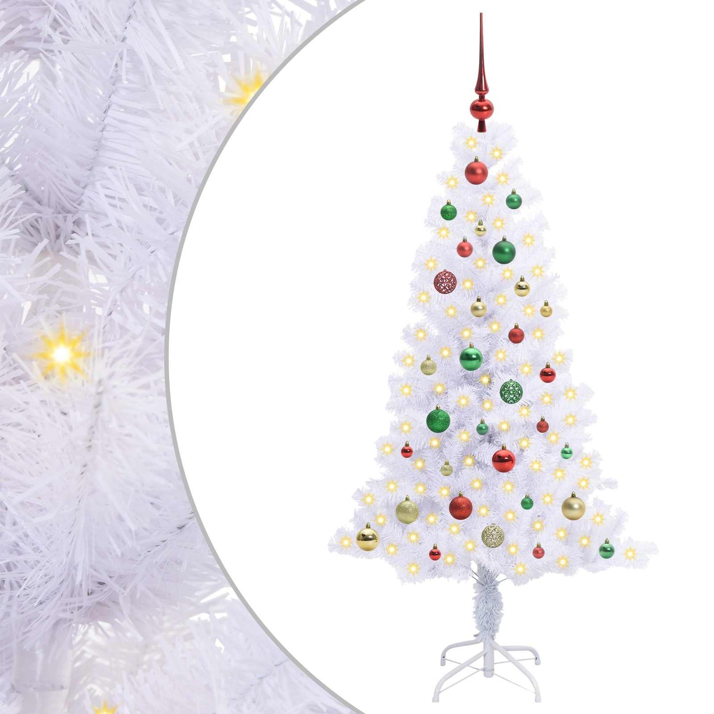 Künstlicher Weihnachtsbaum Weiß 150 cm PVC und Stahl