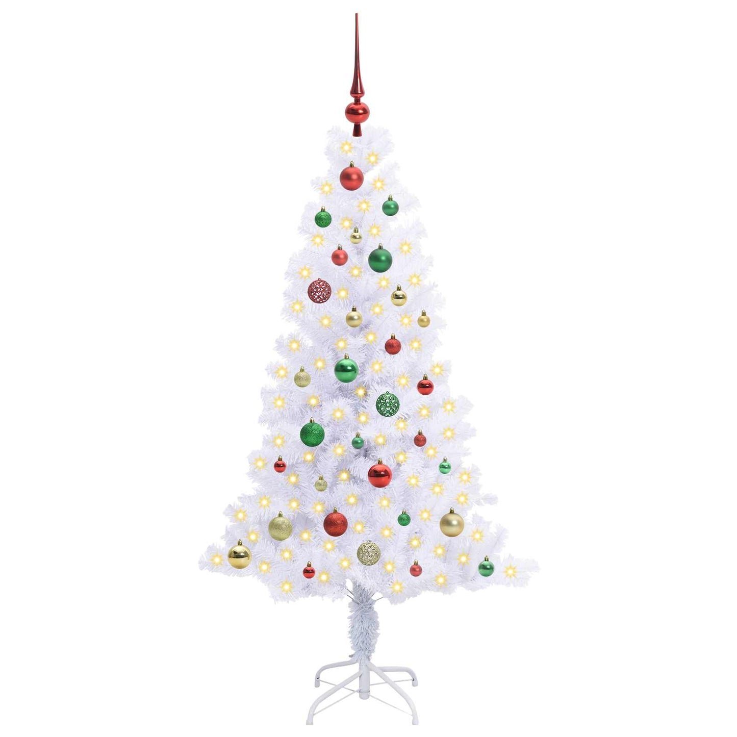 Künstlicher Weihnachtsbaum Weiß 150 cm PVC und Stahl