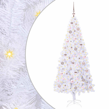 Künstlicher Weihnachtsbaum Weiß 180 cm PVC und Stahl