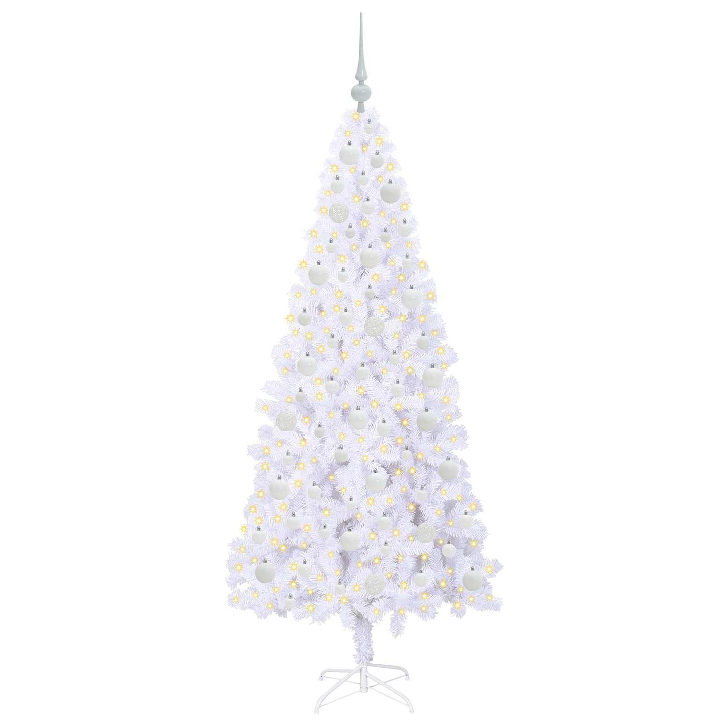 Künstlicher Weihnachtsbaum Weiß 180 cm PVC und Stahl
