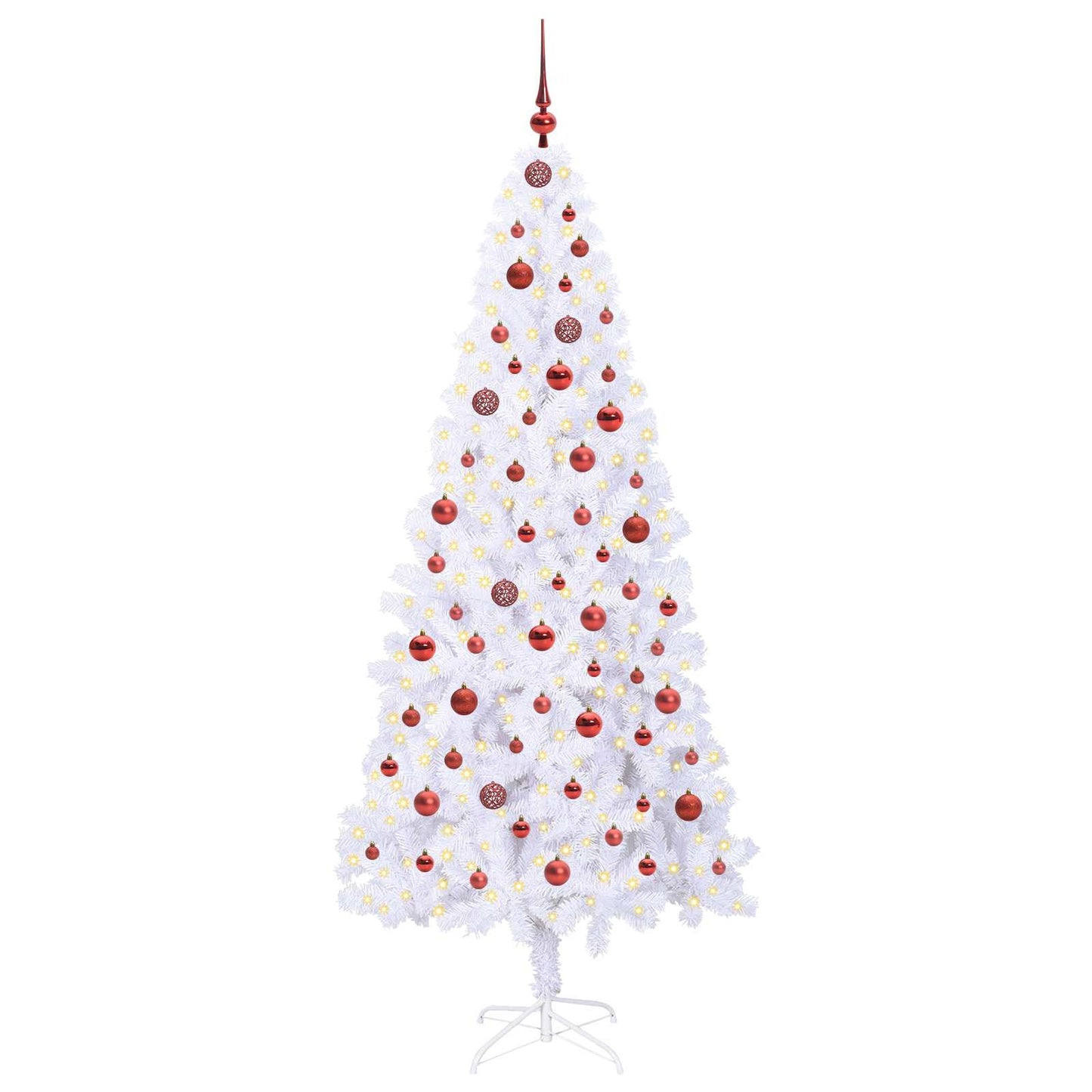 Künstlicher Weihnachtsbaum Weiß 210 cm PVC und Stahl
