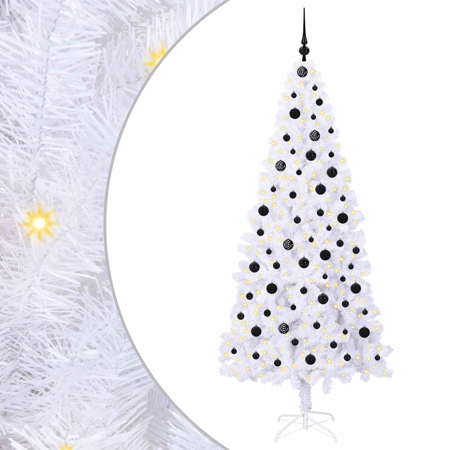 Künstlicher Weihnachtsbaum Weiß 210 cm PVC und Stahl
