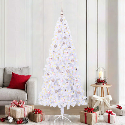 Künstlicher Weihnachtsbaum Weiß 210 cm PVC und Stahl