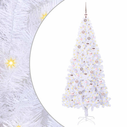 Künstlicher Weihnachtsbaum Weiß 210 cm PVC und Stahl