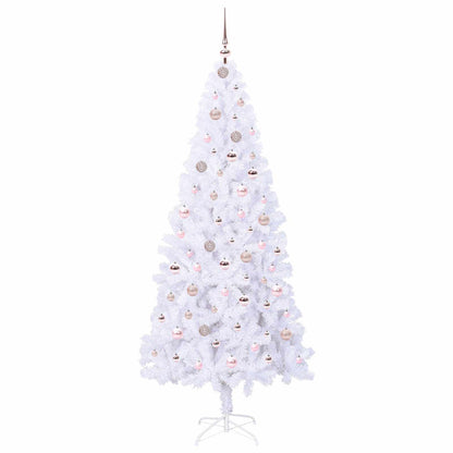 Künstlicher Weihnachtsbaum Weiß 210 cm PVC und Stahl
