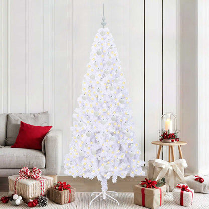 Künstlicher Weihnachtsbaum Weiß 210 cm PVC und Stahl