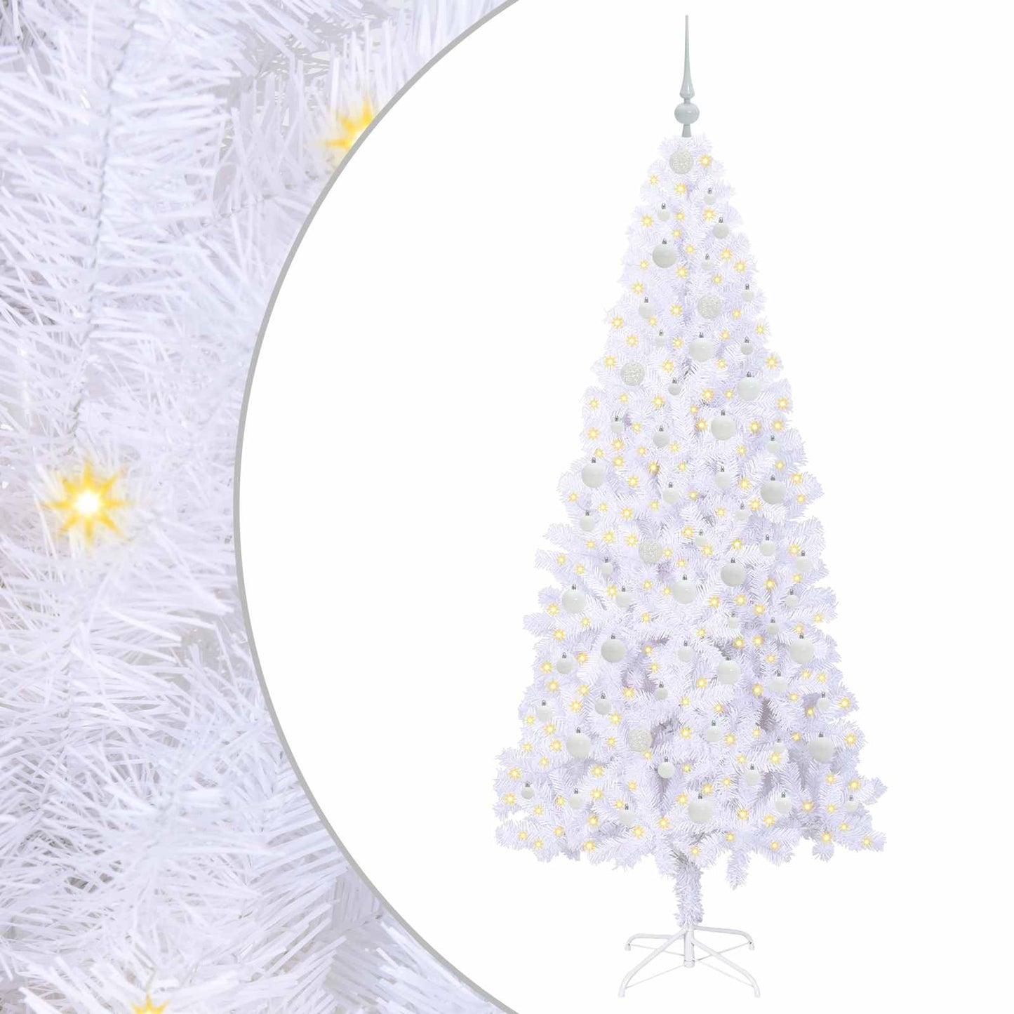 Künstlicher Weihnachtsbaum Weiß 210 cm PVC und Stahl