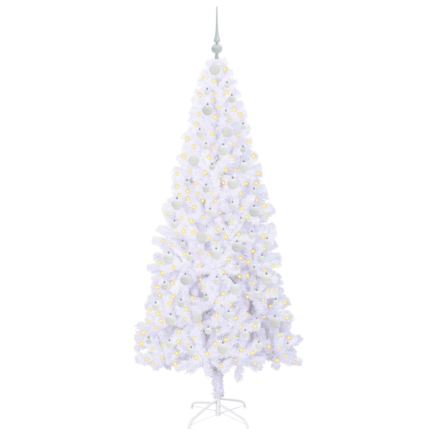 Künstlicher Weihnachtsbaum Weiß 210 cm PVC und Stahl