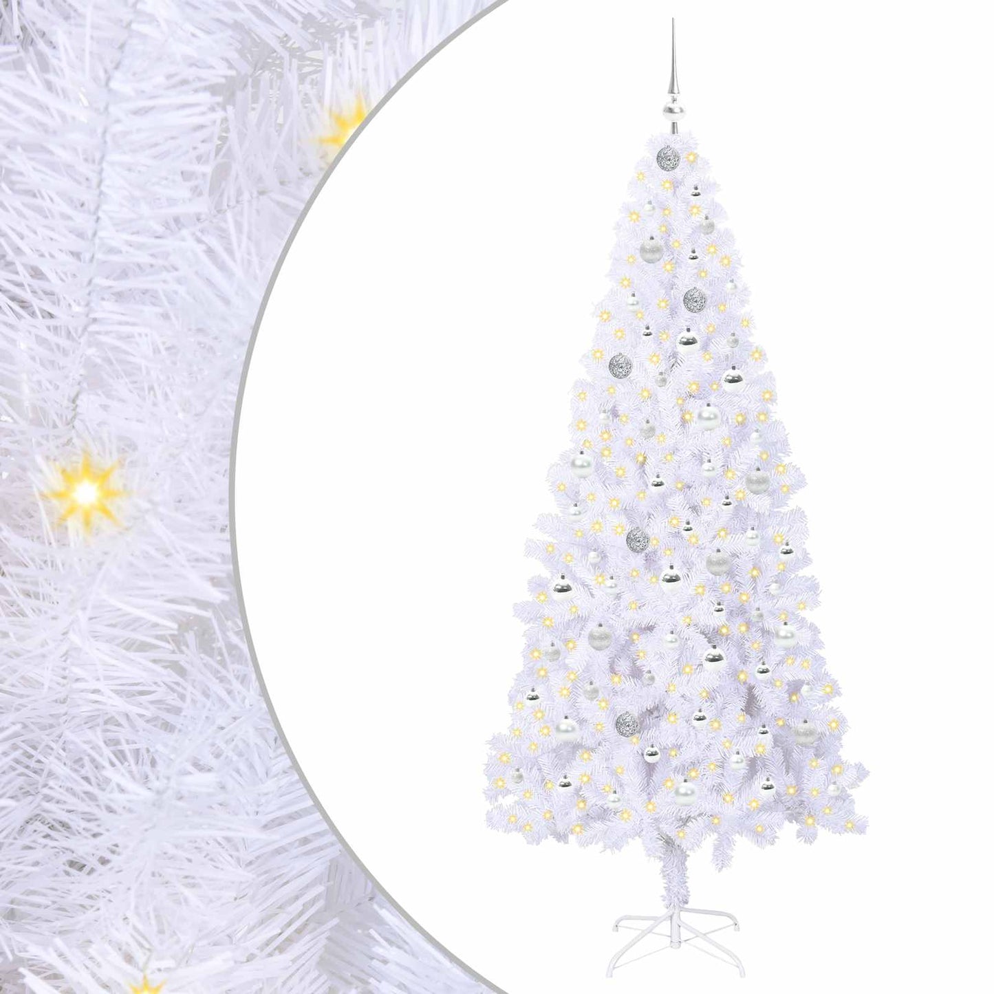 Künstlicher Weihnachtsbaum Weiß 210 cm PVC und Stahl