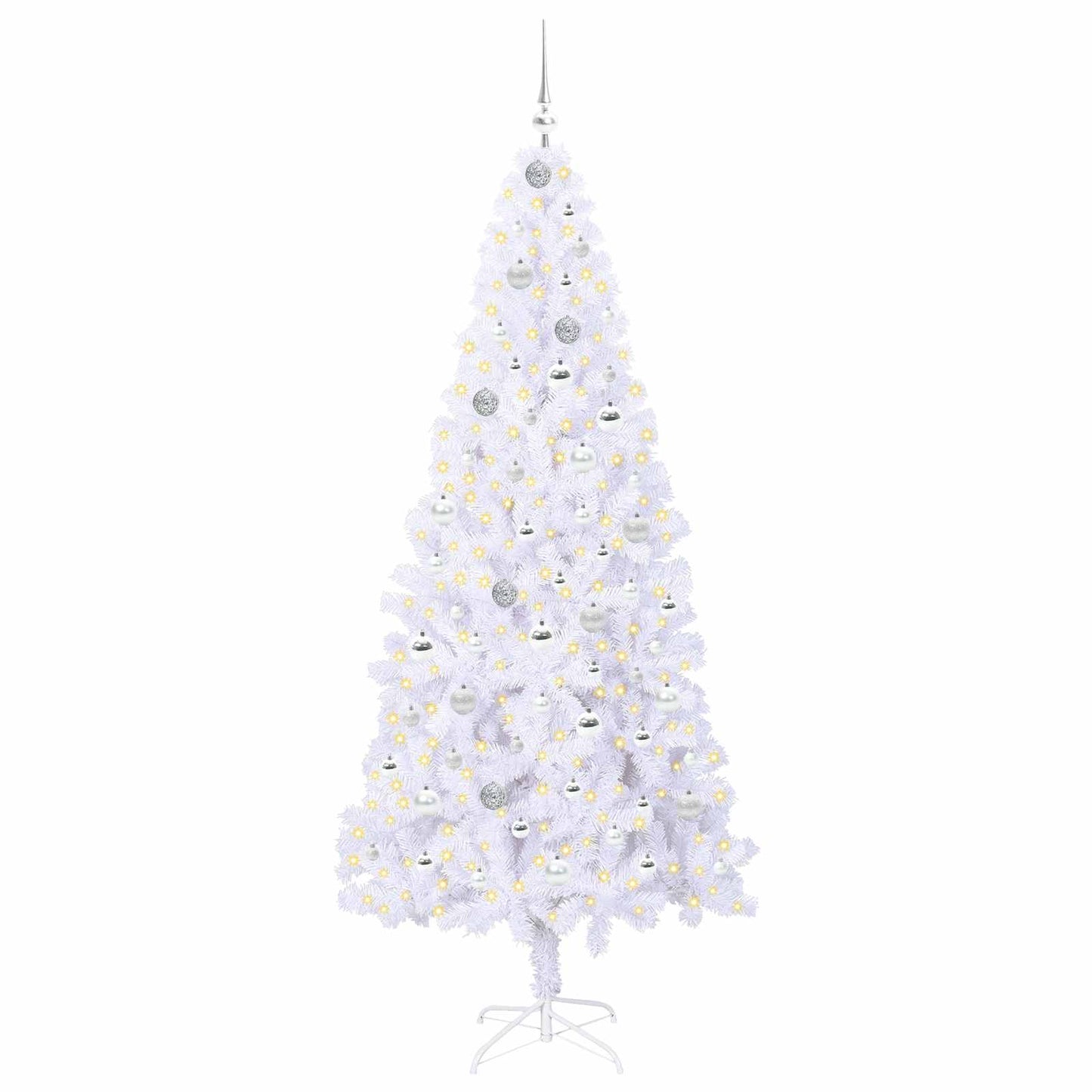 Künstlicher Weihnachtsbaum Weiß 210 cm PVC und Stahl