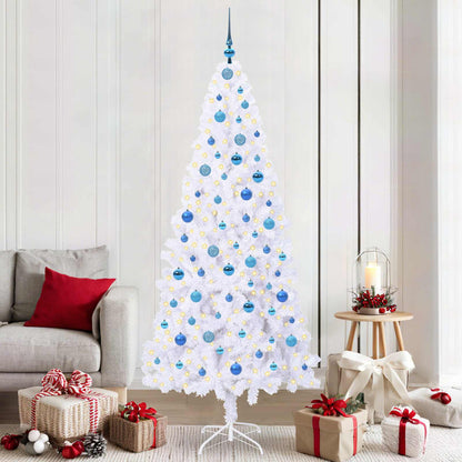 Künstlicher Weihnachtsbaum Weiß 210 cm PVC und Stahl