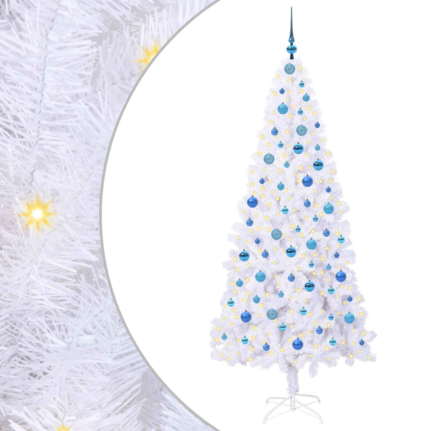 Künstlicher Weihnachtsbaum Weiß 210 cm PVC und Stahl