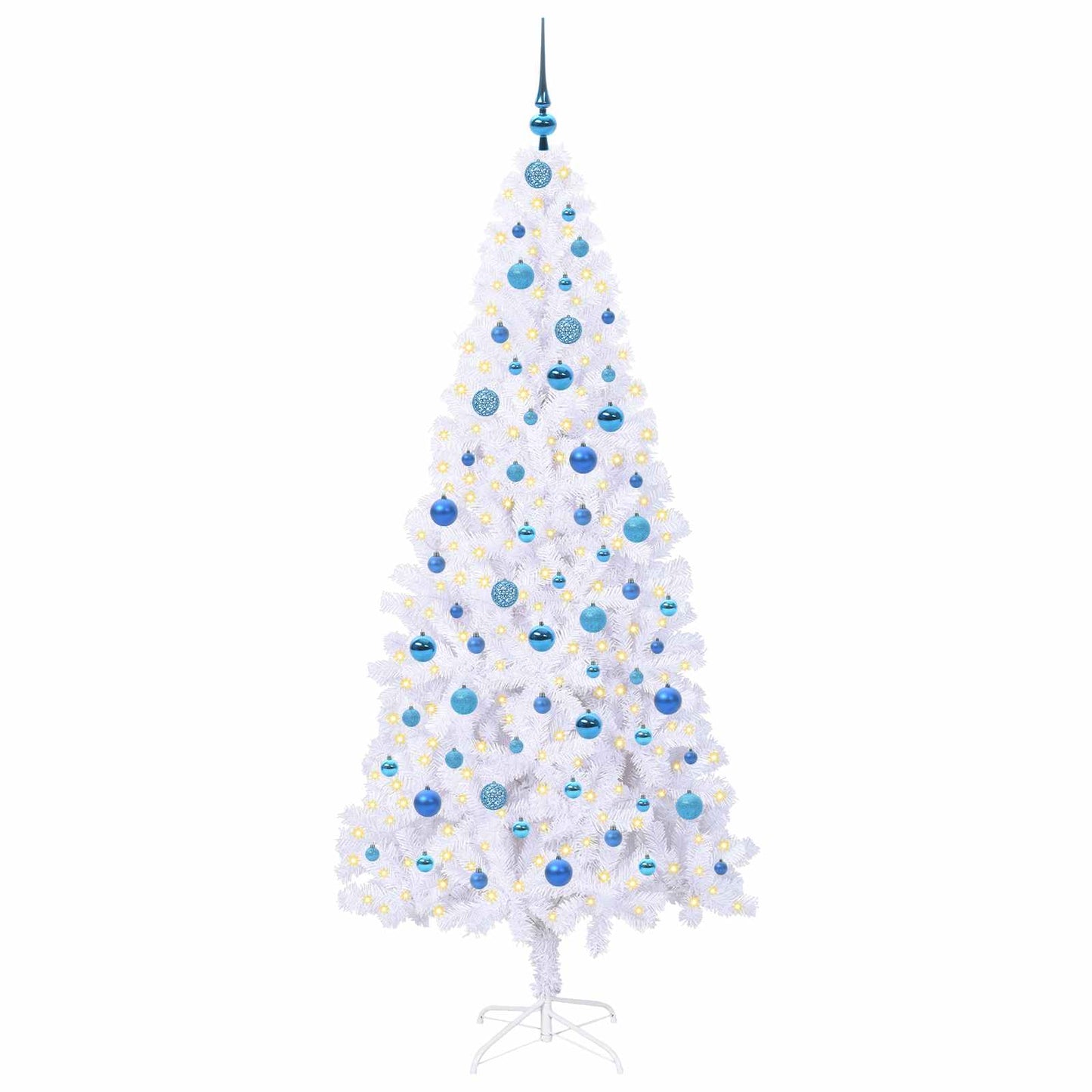 Künstlicher Weihnachtsbaum Weiß 210 cm PVC und Stahl