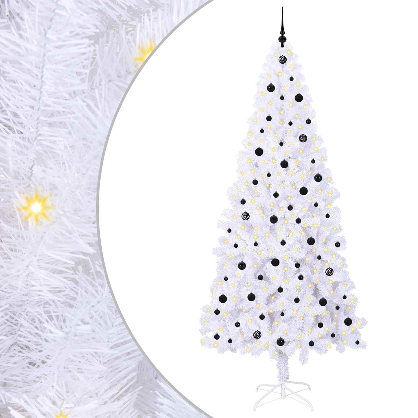 Künstlicher Weihnachtsbaum Weiß 240 cm PVC und Stahl