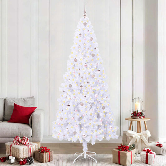 Künstlicher Weihnachtsbaum Weiß 240 cm PVC und Stahl