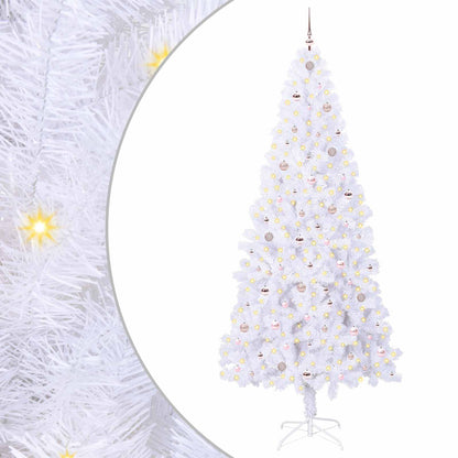 Künstlicher Weihnachtsbaum Weiß 240 cm PVC und Stahl