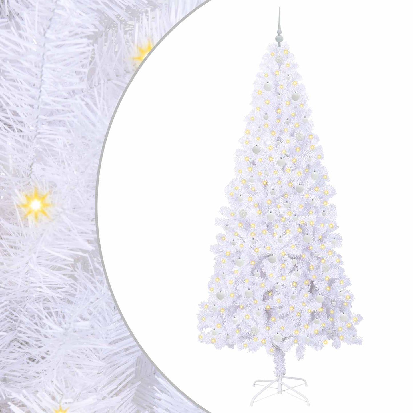 Künstlicher Weihnachtsbaum Weiß 240 cm PVC und Stahl