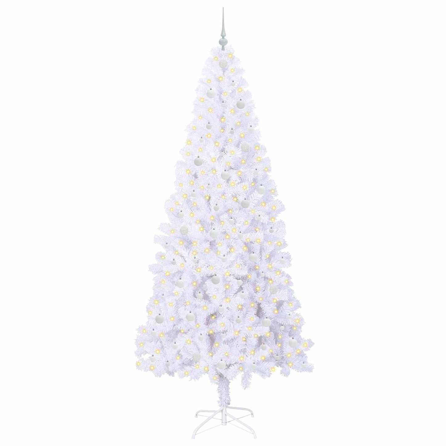 Künstlicher Weihnachtsbaum Weiß 240 cm PVC und Stahl