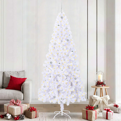 Künstlicher Weihnachtsbaum Weiß 240 cm PVC und Stahl