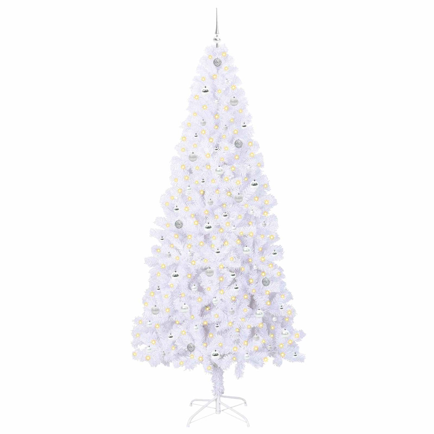 Künstlicher Weihnachtsbaum Weiß 240 cm PVC und Stahl